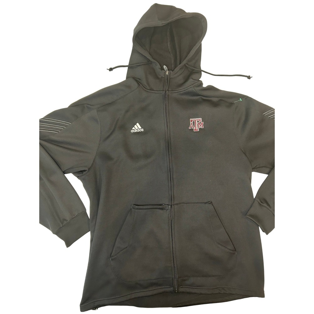 Adidas Texas A&M‎ Aggies Hoodie Mens XL Black ClimaWarm Full Zip Jacket